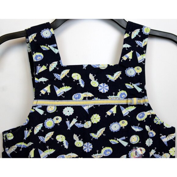 2003 Gymboree Vacation Time Umbrella Dress sz 9 A-line Navy Blue Spring Showers - Picture 2 of 6